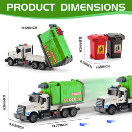 LerBao Large Garbage Truck Toys for 3 4 5 6 7 8 Year Old Boys, Lights and Sounds Truck Vehicles Toy for Kids Childs Toddlers Christmas Birthday Gift