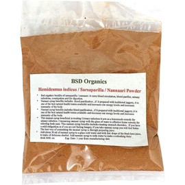 BSD Organics Herby Powder of Nannari / Sarsaparilla / Anantamool- 200 Gms / 7 Oz