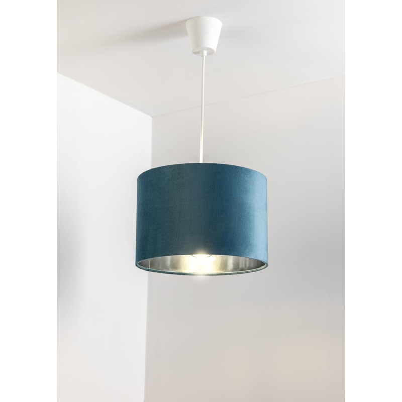 CGC Lighting Modern Velvet 30cm Drum Ceiling Lamp Shade Pendant