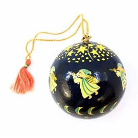 THE JOY TREE Traditional Handpainted Angel Ball Ornament - Holiday Christmas Tree Ornament