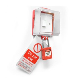 Lockout Lockable Switch Socket Cover Single Gang Fixing Screws Double Sided Tape Included