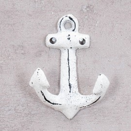 Set of 3 Anchor Wall Hooks Blue White Metal Coat Hooks Maritime Decorative Metal Hooks Shabby Chic Vintage Look