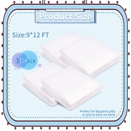 ENHYIVE 20 Pack Plastic Drop Cloth,Plastic Painting Tarp,Plastic Sheeting Disposable Plastic Tarp for Painting,Waterproof Paint Tarp,Clear Plastic Cover,Dustproof Furniture Cover Couch Cover,9x12 Feet