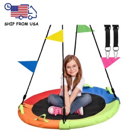 Zoshine 40inch Commercial Net Swing Durable PP Fabric Public Playground Amusement Park Low Maintenance Kids Entertainmentcolor: red-blue -green- orange-40inch