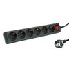 ROLINE 6-Way Power Strip with Switch, Black, 6 m