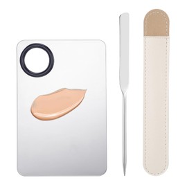 Makeup Spatula and Palette Set, Stainless Steel Makeup Mixing Palette with Spatula Tool for Foundation Eye Shadow Lipsticks Nail Art Professional Pigment Blending