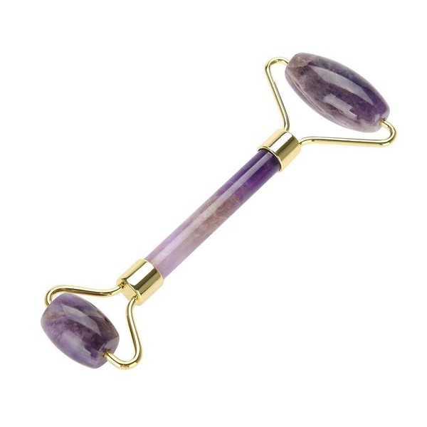 Glass Massager Beauty Tool with Natural Jade Roller for Face Cut-Out Anti-Wrinkle Face Therapy