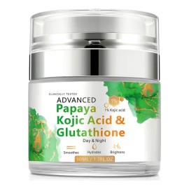 Crema Para La Cara, Acido Kojico De Papaya Glutation Natural