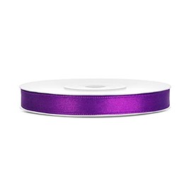 Satin Ribbon, Polyester Ribbon, Silk Ribbon, Gift Ribbon, 6/12/25/38/50/100 mm x 25 m (Size 6 mm x 25 m, Colour: Purple)