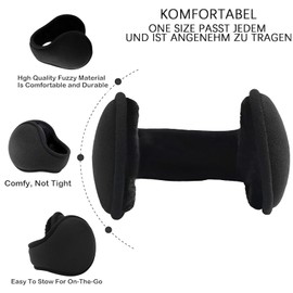 MOAZIFI Pack of 2 Winter Ear Warmers, Men, Ear Warmers, Women, Ear Muffs, Wind, Adjustable Ear Warmers, for Men and Women, Knitted Earmuffs for Outdoor Use (Grey, Black), Grey, Black