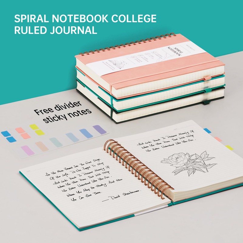 Notebook A5 Lined, Hardcover Journal Notepad with 100 GSM Thick