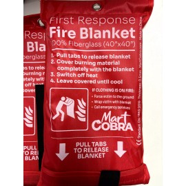 Mart Cobra 4 PACK FIRE BLANKET Fiberglass Cobra Emergency Home Retardant Prepared 40''x40''