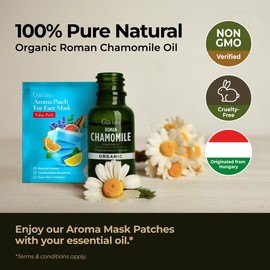 Gya Labs Organic Roman Chamomile Essential Oil for Diffuser - 100% Pure Natural Organic Roman Chamomile Oil for Skin & Hair, Relaxing Natural Aromatherapy (0.34 Fl Oz)