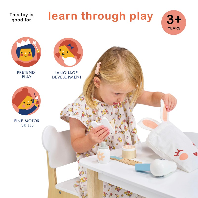 Mentari Wooden Toy Bunny Make Up Set - Pretend Play