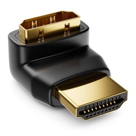 deleyCON PREMIUM HDMI angled adapter – 90º angled - HDMI male to HDMI female - gold-plated contacts - 3D 1080p full HD - black