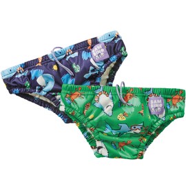 Bambino Mio, Revolutionary Reusable Swim Nappy Pack of 2, Syringe & Fin, (<6 Months)