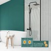 Heyalan Matte Black Exposed Shower System 2 Functional Bathroom Shower