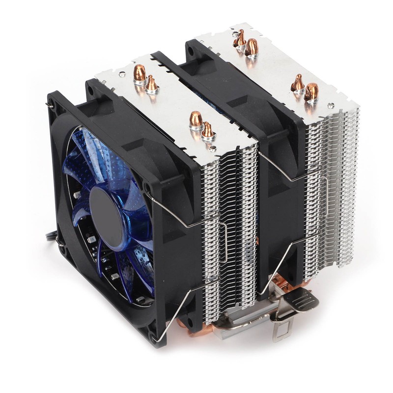 CPU Air Cooler Dual Tower 4 Heatpipes LED Light CPU