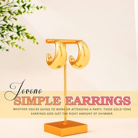 Jovono Chunky Stud Earrings Gold Geometric Hoop Earrings Vintage Dangle Earrings for Women, One Size, Plastic, No Gemstone, Plastic, No Gemstone