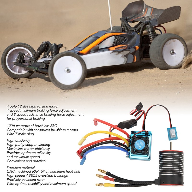 RC Brushless Motor ESC Set Professional Waterproof High Torsion 3650