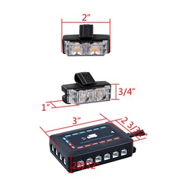 Astra Depot Set 16pcs White and 16pcs Amber 2-LED Emergency Warning Hazard Strobe Lights Bar with Indicate Switch Control Box