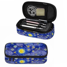 Xuwenz Blue Sky Pencil Bag Glowing Moon Starry Sky Abstract Painting Big Capacity Pencil Case Pencil Pouch Pen Bag School Students Boy Girl
