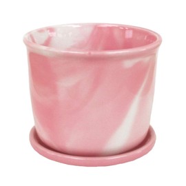 Flower Pot Saucer Set, Pink Marble, Stylish, Pottery, Mino Ware