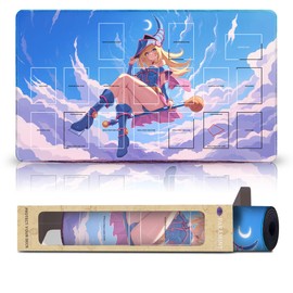 Wizcraft Gaming Pixel Dark Magician Girl Stitched - for Yugioh Playmat - Compatible with Yu-Gi-Oh, TCG - Master Rule Duel Field Zones, Large 1-Player Card Game Mat