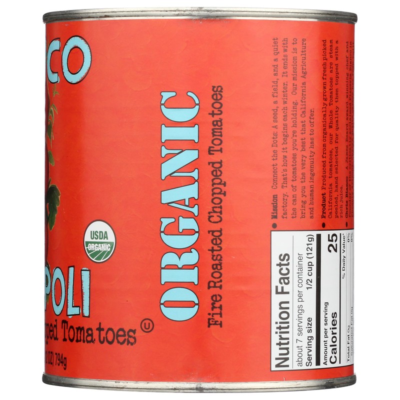 BIANCO DINAPOLI Organic Fire Roasted Chopped Tomatoes, 28 OZ
