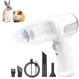 Lyrzzey Guinea Pig Poop Spot Vacuum – Mini Cordless Assistant for Daily Cage Corner Cleanup of Guinea Pig, Rabbit, Hamster, Chinchilla, Reptile, Bird & Small Animals – White