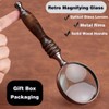 X-SHIYUN Handheld Magnifier，10X Magnifying Glass,Reading Magnifier 10X with Solid Wood