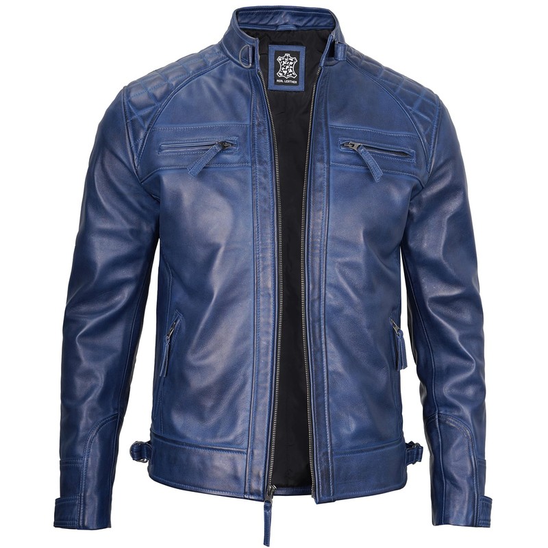 Decrum Mens Leather Jackets - Cafe Racer Leather Jacket |