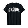 Groom Bride Est. 2025 Retro Just Married Couples Wedding T-Shirt