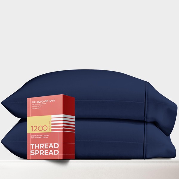 Thread Spread 100% Egyptian Cotton Pillow Cases Standard/Queen Size Set