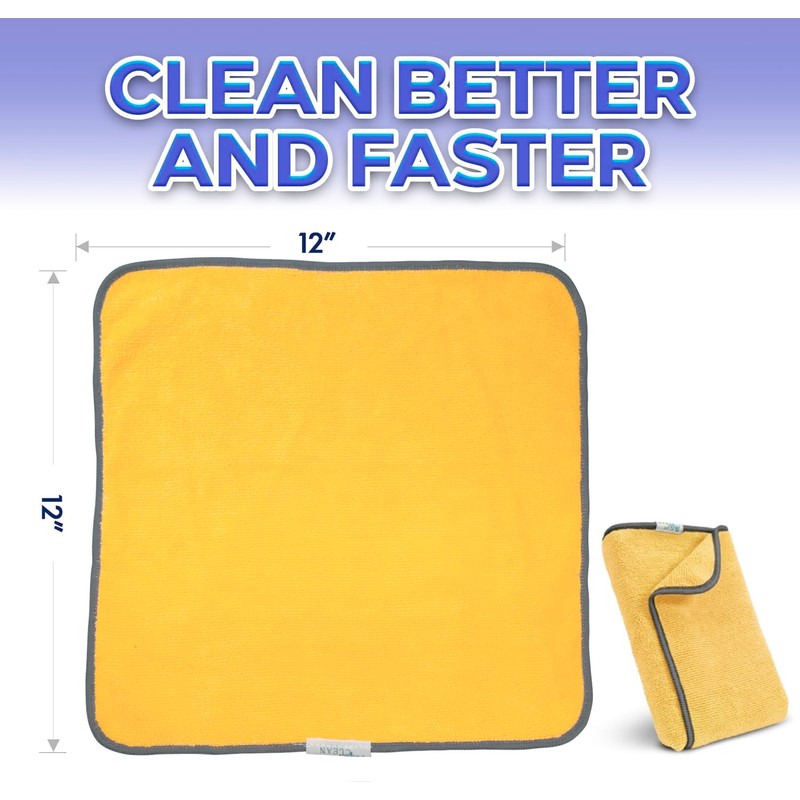 PerfectCLEAN - Microfiber Cleaning Cloth, Absorbent Cleaning Towels, 12”x12'', Single