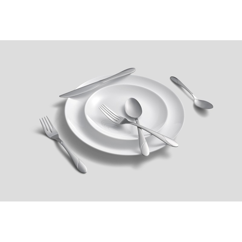 Cambridge 326J2H9BH26 Swirl Sand 89-Piece Flatware Set