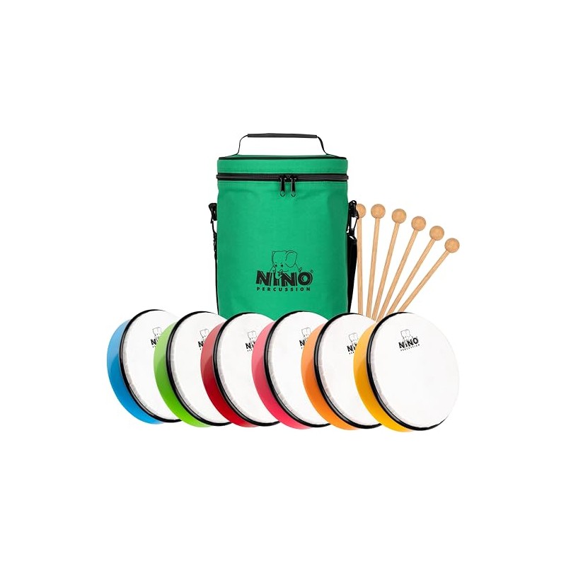 6 Piece Hand Drum Rhythm Set, Synthetic Pre-Tuned — Instruments