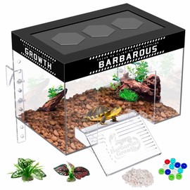 GOZILLA Adjustable Turtle Basking Platform, 11.8x7.9x7.9''Acrylic Turtle Topper & Dock, Hanging Platform Enclosure Warm Room for Turtles, Small Reptiles.(Large)