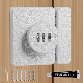 Bifold Door Lock, Closet Door Lock 3-Digit Keyless Cabinet Door Locks with Combination for Folding/Swinging/Sliding/Double Cupboard Pantry Barn Shed Door, Drawer 1 Pack White