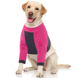 LeLePet Dog Recovery Suit for Front Legs, Dog Surgery Recovery Suit Female Male, Pet Leg Wound Protector After Surgery, Elbow Protector, Front Leg Sleeve to Prevent Licking, Rose Red 2XL