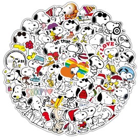 50 Stickers for Snoopy Waterproof Stickers DIY Sticker Gift for Suitcase Guitar Notebook