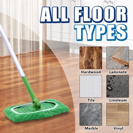 RuannoClean Reusable Mop Pads Compatible with Swiffer Sweeper Mop, Washable Wet Mop Pads Refills, Dry Sweeping Cloths, Microfiber Mops for Floor Cleaning -2 Pack