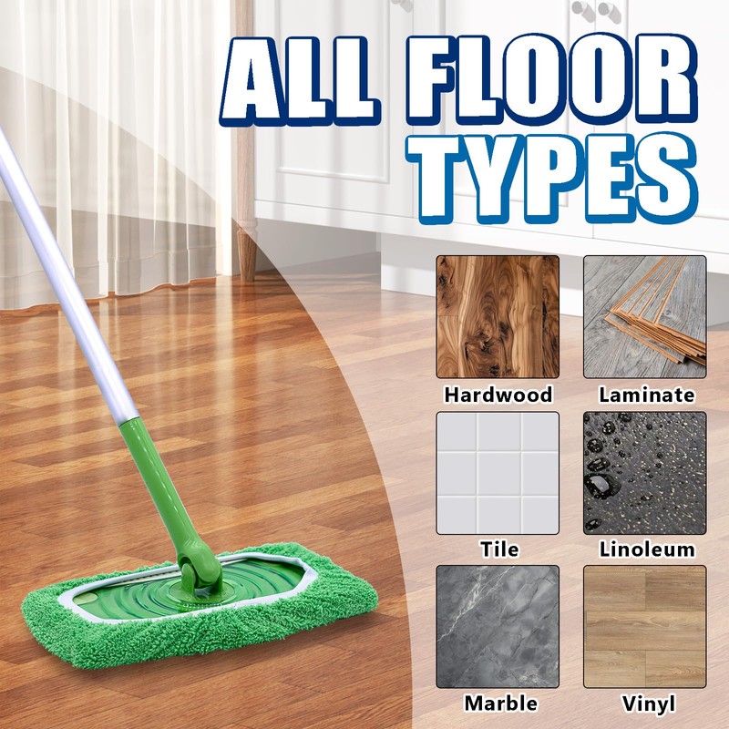 RuannoClean Reusable Mop Pads Compatible with Swiffer Sweeper Mop, Washable