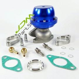 JDMPARTSHOP 38mm F38 Turbo External Wastegate 8 PSI W/Flanges Bolts Clamp Kit Universal Blue