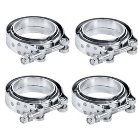 4Pcs 3.0 Inch V Band Clamp with Flange Male Female Stainless Steel Flange Clamp