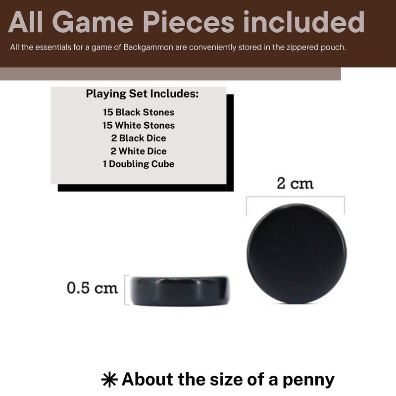 Sondergut Roll-up Portable Suede Backgammon Game Set - for Adults