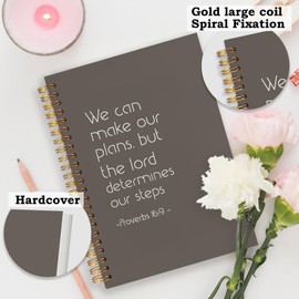 SNNDER Christian Spiral Notebooks, Proverbs 16:9 Bible Verse Journaling Notebook, Religious Scripture Journal for Writing, Bible Verse Notebook for Note Taking, Christian Gifts for Women, 5.5x8.3 Inch