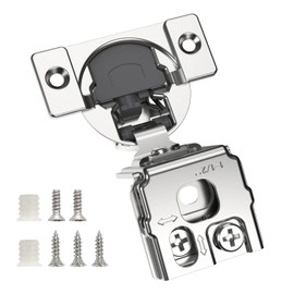 Chibery 6 Pack 1-1/2" Overlay 3D Soft Close Concealed Hinge for Face Frame Door, Smooth Slow Self Closing Hinges, Satin Nickel, Hidden 105° Open Angle Stainless Steel Hinge for Kitchen Cabinet Door