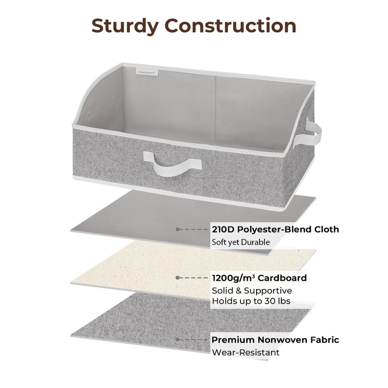 StorageWorks Closet Storage Bins, Trapezoid Organizer Box for Shelves, Fabric