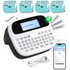 Label Maker Machine with 4 Tapes, Rechargeable Backlit Bluetooth Label